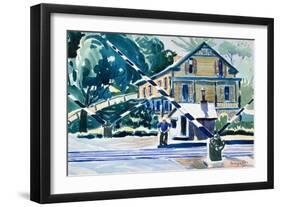 Railroad Crossing, The Berkshires, c.1925-George Benjamin Luks-Framed Giclee Print