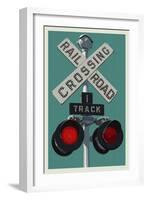 Railroad Crossing-Lantern Press-Framed Art Print