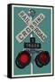 Railroad Crossing-Lantern Press-Framed Stretched Canvas