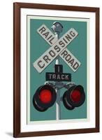 Railroad Crossing-Lantern Press-Framed Art Print