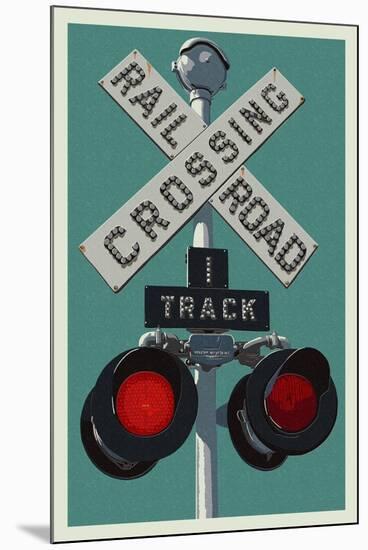 Railroad Crossing-Lantern Press-Mounted Art Print