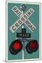 Railroad Crossing-Lantern Press-Mounted Art Print