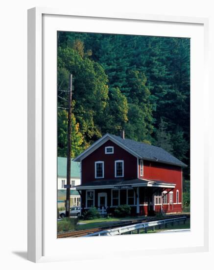Railroad Depot in West Cornwall, Litchfield Hills, Connecticut, USA-Jerry & Marcy Monkman-Framed Premium Photographic Print