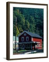 Railroad Depot in West Cornwall, Litchfield Hills, Connecticut, USA-Jerry & Marcy Monkman-Framed Premium Photographic Print