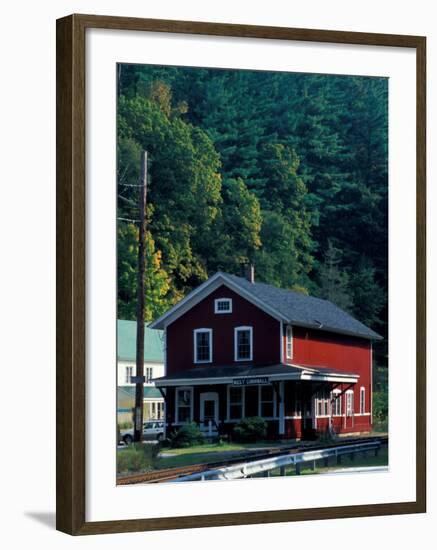 Railroad Depot in West Cornwall, Litchfield Hills, Connecticut, USA-Jerry & Marcy Monkman-Framed Premium Photographic Print