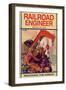 Railroad Engineer Magazine: Removing the Wreck-null-Framed Art Print
