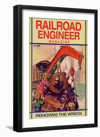 Railroad Engineer Magazine: Removing the Wreck-null-Framed Art Print