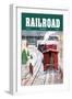 Railroad Magazine: December Trains, 1951-null-Framed Art Print