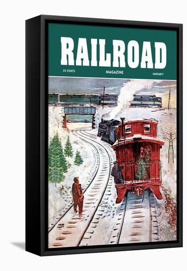 Railroad Magazine: December Trains, 1951-null-Framed Stretched Canvas