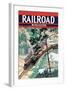 Railroad Magazine, Freight Through the Wilderness, 1942-null-Framed Art Print