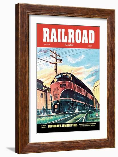 Railroad Magazine: Michigan's Lumber Pikes, 1953-null-Framed Art Print