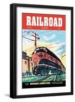 Railroad Magazine: Michigan's Lumber Pikes, 1953-null-Framed Art Print