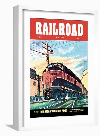 Railroad Magazine: Michigan's Lumber Pikes, 1953-null-Framed Art Print