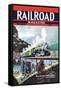 Railroad Magazine: Rails Across the Blue Ridge, 1943-null-Framed Stretched Canvas