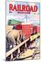 Railroad Magazine: The Circus on the Tracks, 1946-null-Mounted Art Print