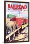 Railroad Magazine: The Circus on the Tracks, 1946-null-Framed Art Print