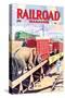 Railroad Magazine: The Circus on the Tracks, 1946-null-Stretched Canvas