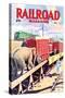 Railroad Magazine: The Circus on the Tracks, 1946-null-Stretched Canvas