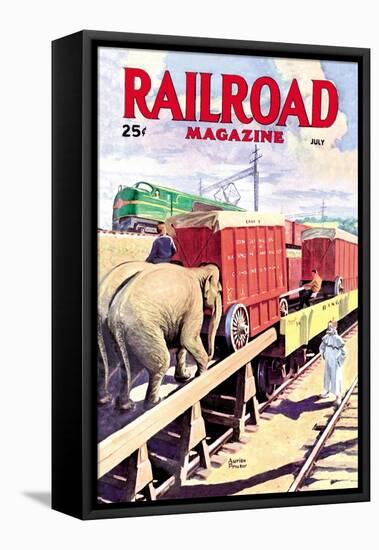 Railroad Magazine: The Circus on the Tracks, 1946-null-Framed Stretched Canvas