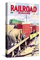 Railroad Magazine: The Circus on the Tracks, 1946-null-Stretched Canvas