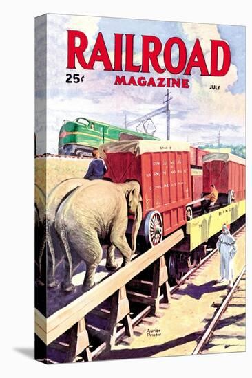 Railroad Magazine: The Circus on the Tracks, 1946-null-Stretched Canvas