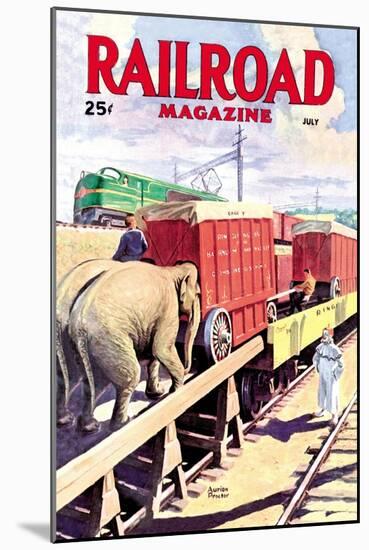 Railroad Magazine: The Circus on the Tracks, 1946-null-Mounted Art Print