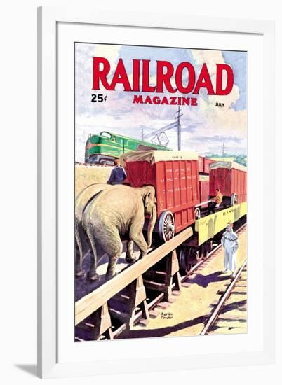 Railroad Magazine: The Circus on the Tracks, 1946-null-Framed Art Print