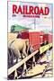 Railroad Magazine: The Circus on the Tracks, 1946-null-Mounted Art Print