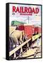 Railroad Magazine: The Circus on the Tracks, 1946-null-Framed Stretched Canvas