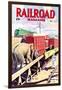 Railroad Magazine: The Circus on the Tracks, 1946-null-Framed Premium Giclee Print