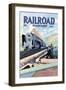 Railroad Magazine: The Mighty Railway, 1945-null-Framed Art Print