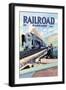 Railroad Magazine: The Mighty Railway, 1945-null-Framed Art Print