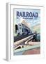 Railroad Magazine: The Mighty Railway, 1945-null-Framed Art Print