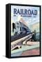 Railroad Magazine: The Mighty Railway, 1945-null-Framed Stretched Canvas