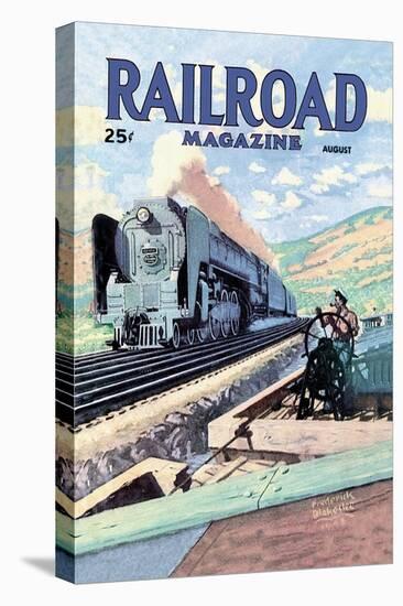 Railroad Magazine: The Mighty Railway, 1945-null-Stretched Canvas