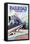 Railroad Magazine: The Mighty Railway, 1945-null-Framed Stretched Canvas