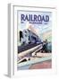 Railroad Magazine: The Mighty Railway, 1945-null-Framed Art Print