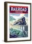 Railroad Magazine: The Speedy Future of Railroading, 1942-null-Framed Art Print