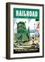 Railroad Magazine: The Train That Makes a Thousand Stops, 1954-null-Framed Art Print