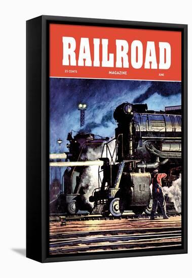 Railroad Magazine: Through the Night, 1950-null-Framed Stretched Canvas