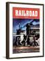 Railroad Magazine: Through the Night, 1950-null-Framed Art Print