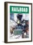 Railroad Magazine: Through the Snow, 1952-null-Framed Art Print