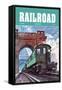 Railroad Magazine: Through the Storm, 1949-null-Framed Stretched Canvas