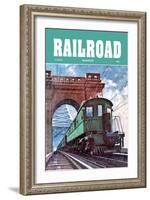 Railroad Magazine: Through the Storm, 1949-null-Framed Art Print