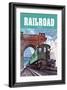 Railroad Magazine: Through the Storm, 1949-null-Framed Art Print