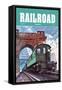 Railroad Magazine: Through the Storm, 1949-null-Framed Stretched Canvas