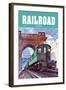 Railroad Magazine: Through the Storm, 1949-null-Framed Art Print