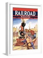 Railroad Magazine: Working on the Railroad, 1943-null-Framed Art Print