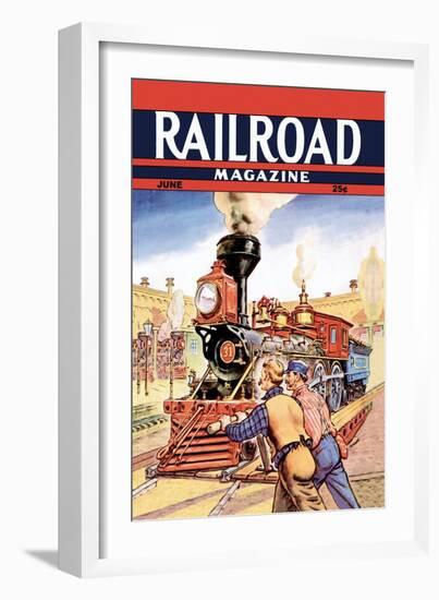 Railroad Magazine: Working on the Railroad, 1943-null-Framed Art Print