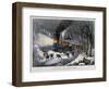 Railroad Snow Scene, 1872-Currier & Ives-Framed Premium Giclee Print